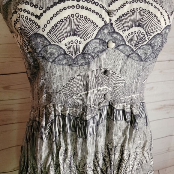 O'Neill Black white grey strapless mini summer dress 7 medium pacsun - Picture 8 of 9